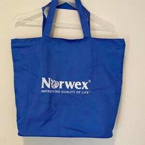 Norwex Blue Tote Bag Embroidered Logo Reusable 16”x19”‎